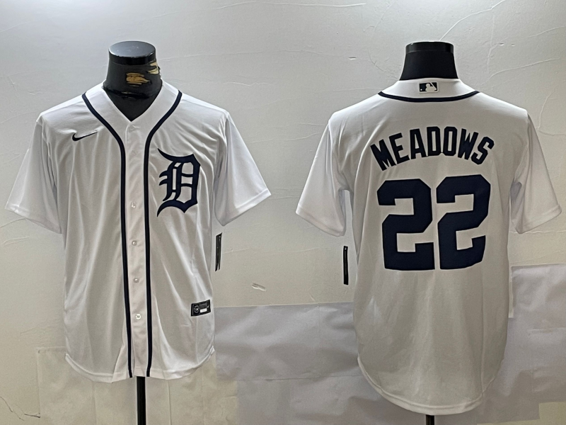 Men's Detroit Tigers Parker Meadows #22 White Home Limited Jersey